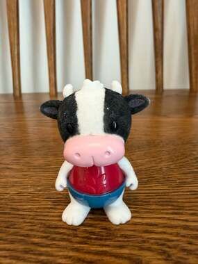 Calico Critters Cow Figure Vintage Flocked Toy